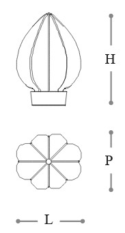 Dimensiones de la lámpara de mesa La Incanto Italamp